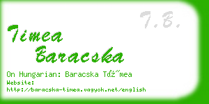 timea baracska business card